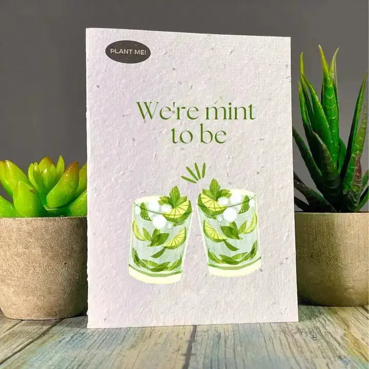 Plantable Greeting Card | "Mint To Be" Wildflower Seed Paper Plantable Greetings Ziya Blue