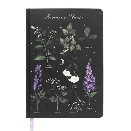 Poisonous Plants Gothic Botanical A5 Notebook 🌿🖋️ Something Different Ziya Blue