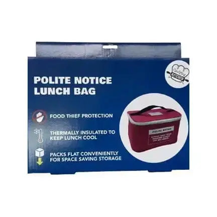 Polite Notice Lunch Bag: Funny Insulated Cooler The Diabolical Gift People Ziya Blue
