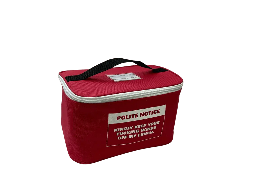 Polite Notice Lunch Bag: Funny Insulated Cooler The Diabolical Gift People Ziya Blue