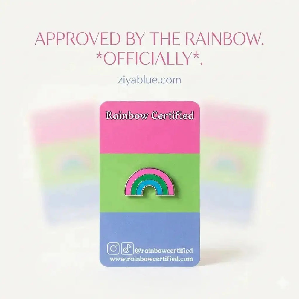 Polysexual Pride Pin: Enamel Badge Rainbow Certified Ziya Blue