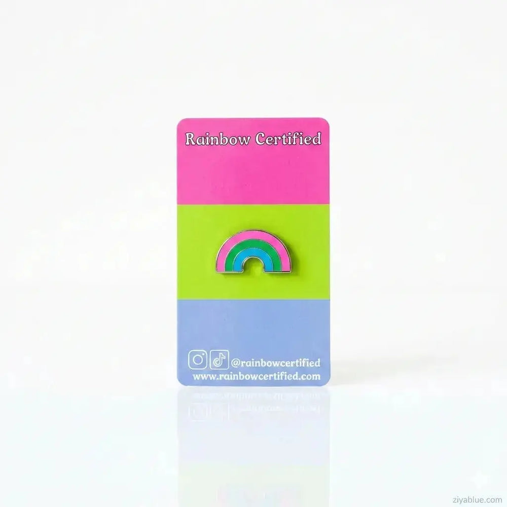 Polysexual Pride Pin: Enamel Badge Rainbow Certified Ziya Blue