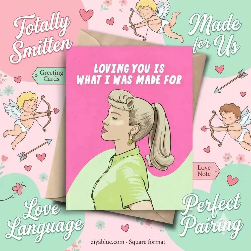 Pop Culture Love Card: Retro Doll Romance Maeve Toys Ziya Blue