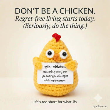 Positive Chicken Crochet Doll 🐔✨ Ziya Blue Ziya Blue