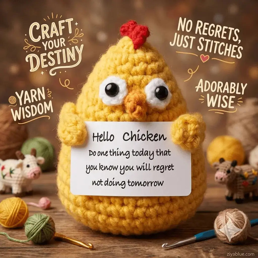 Positive Chicken Crochet Doll 🐔✨ Ziya Blue Ziya Blue