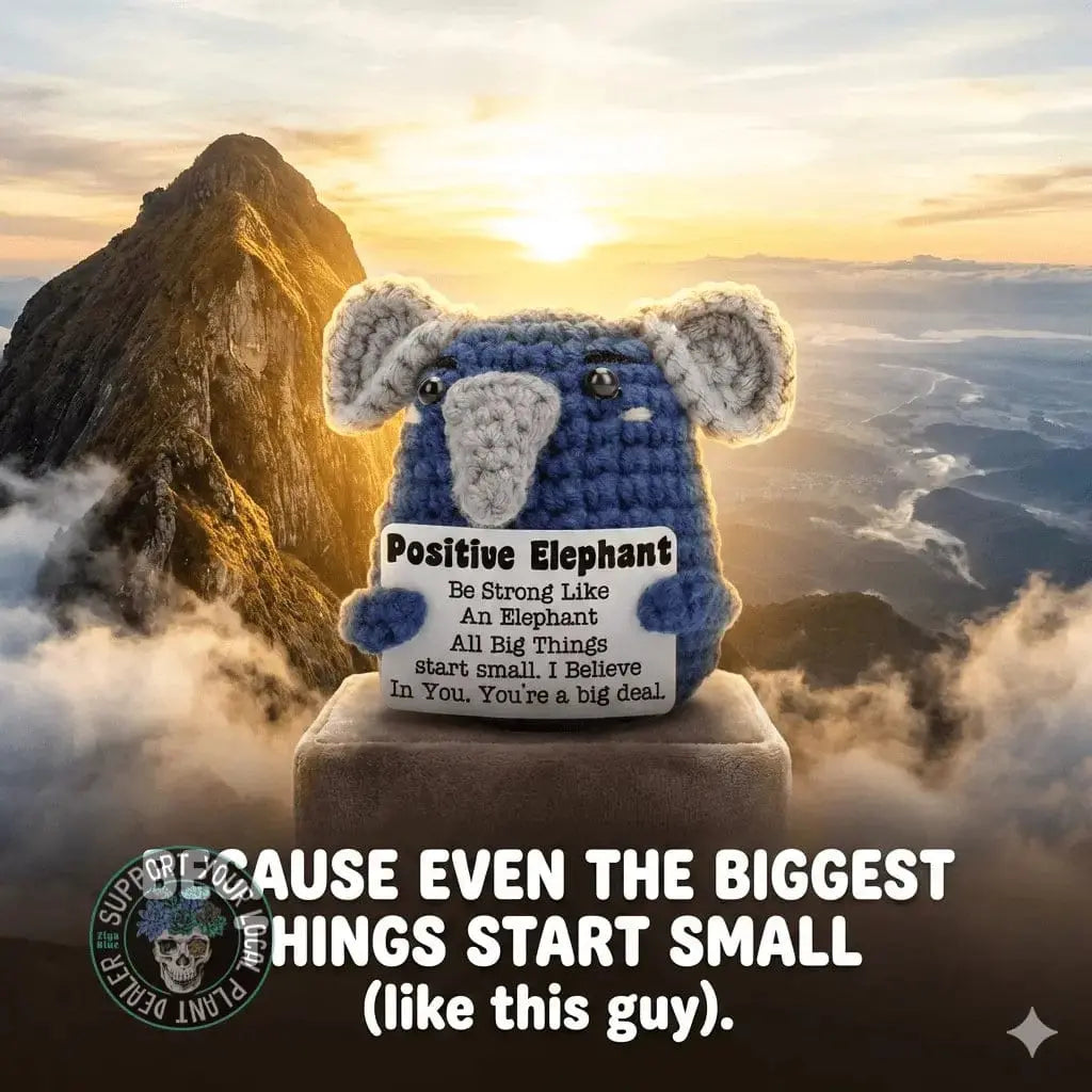 Positive Elephant Crochet Toy Ziya Blue Ziya Blue
