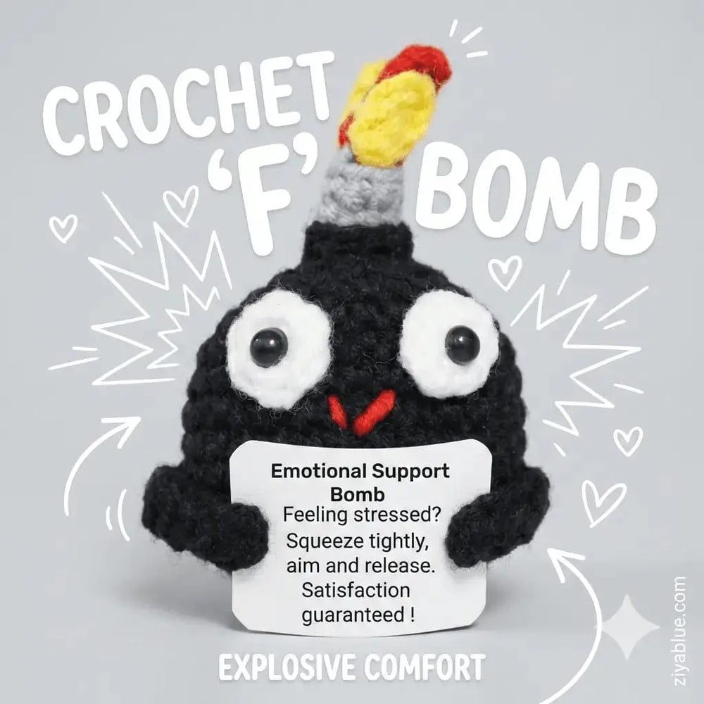 Positive F-Bomb Crochet Toy 💣✨ Ziya Blue Ziya Blue