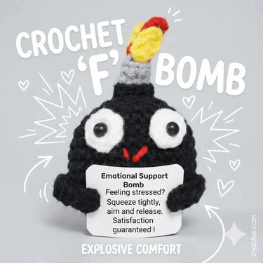 Positive F-Bomb Crochet Toy 💣✨ Ziya Blue Ziya Blue