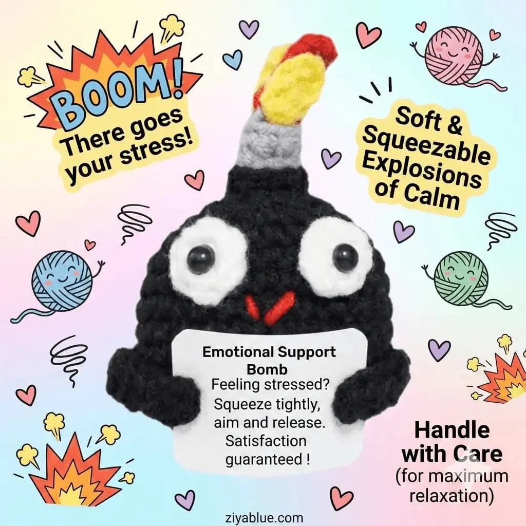 Positive F-Bomb Crochet Toy 💣✨ Ziya Blue Ziya Blue