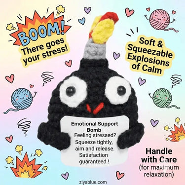 Positive F-Bomb Crochet Toy 💣✨ Ziya Blue Ziya Blue