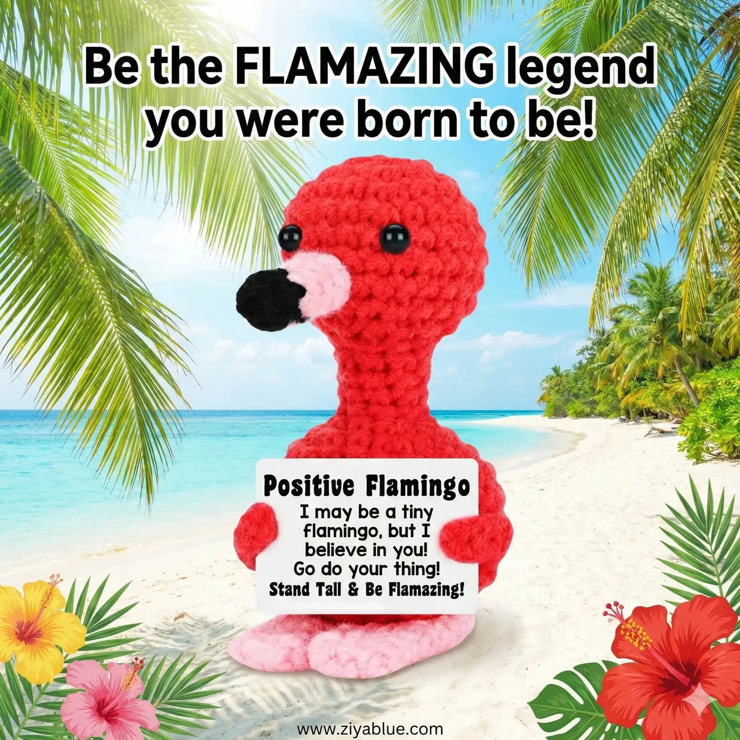 Positive Flamingo Crochet Doll Ziya Blue Ziya Blue