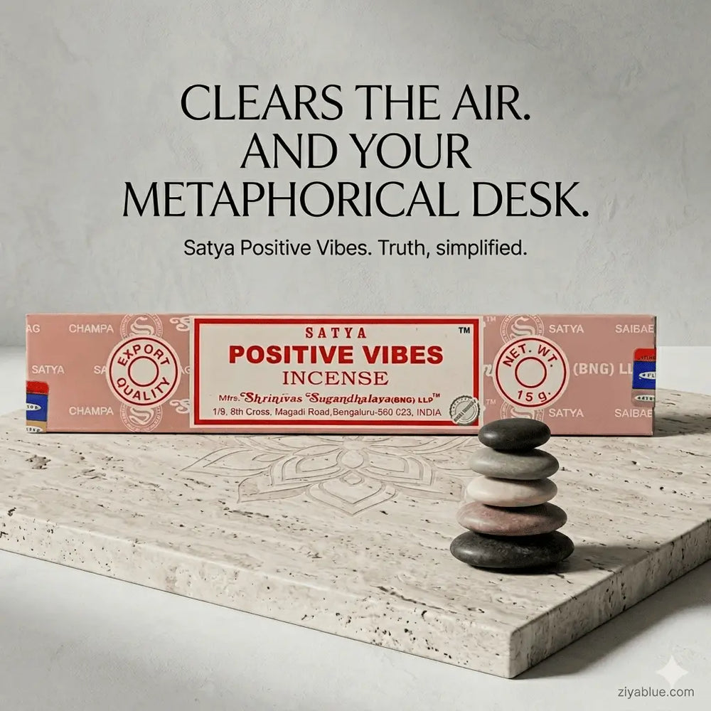 Positive Vibes Incense Sticks: Satya Hand-Rolled 15g Pack Designs by Deekay Inc. Ziya Blue