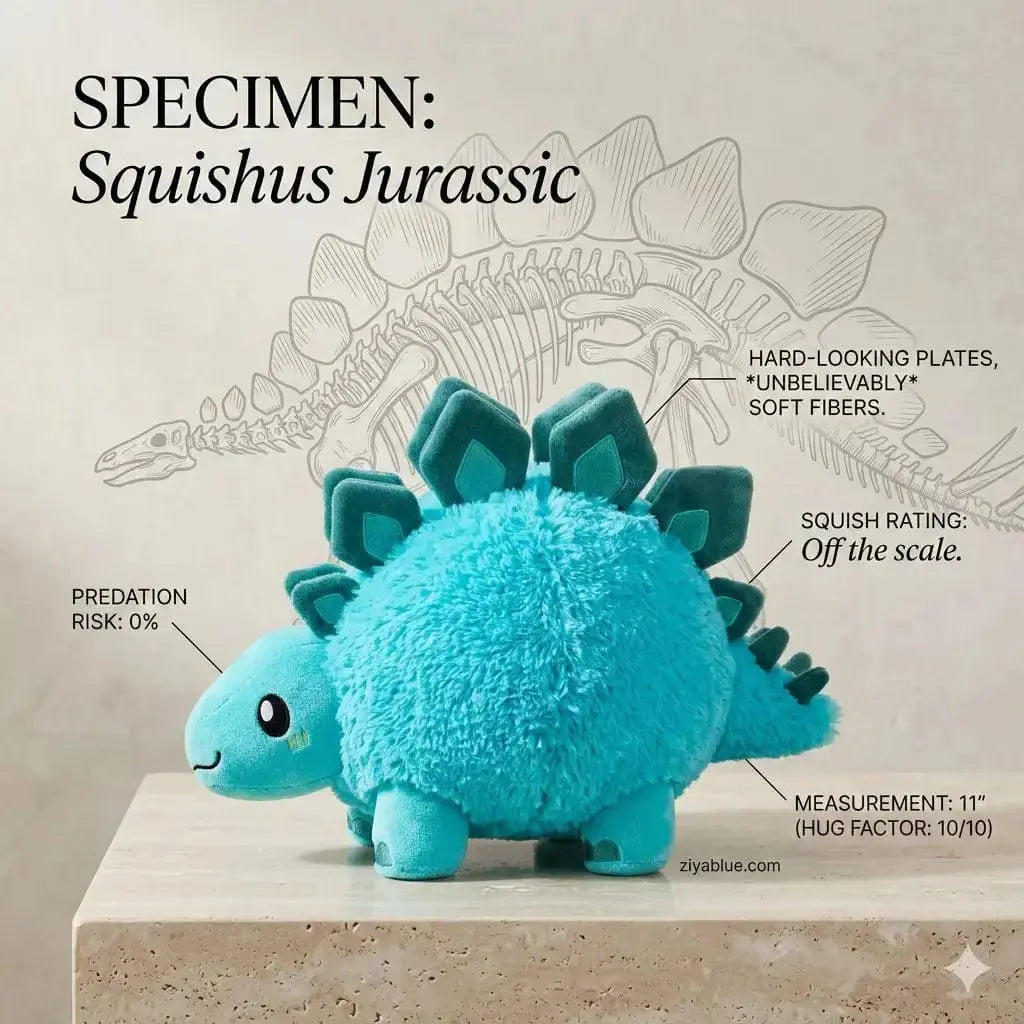 Prehistoric 11-Inch Mini Squishable Stegosaurus Plush Squishables Ziya Blue