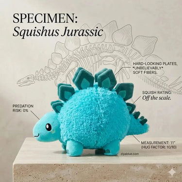 Prehistoric 11-Inch Mini Squishable Stegosaurus Plush Squishables Ziya Blue