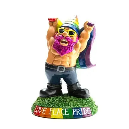 Pride Garden Gnome | Rainbow Resin Statue Big Mouth Ziya Blue