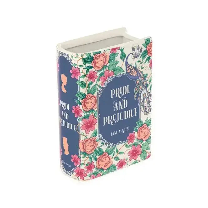 Pride & Prejudice Book Vase Steel Mill Co. Ziya Blue