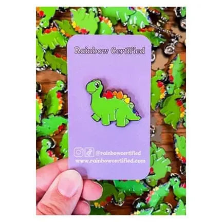 Prideosaurus Enamel Pin | The Rainbow Dino Badge Rainbow Certified Ziya Blue