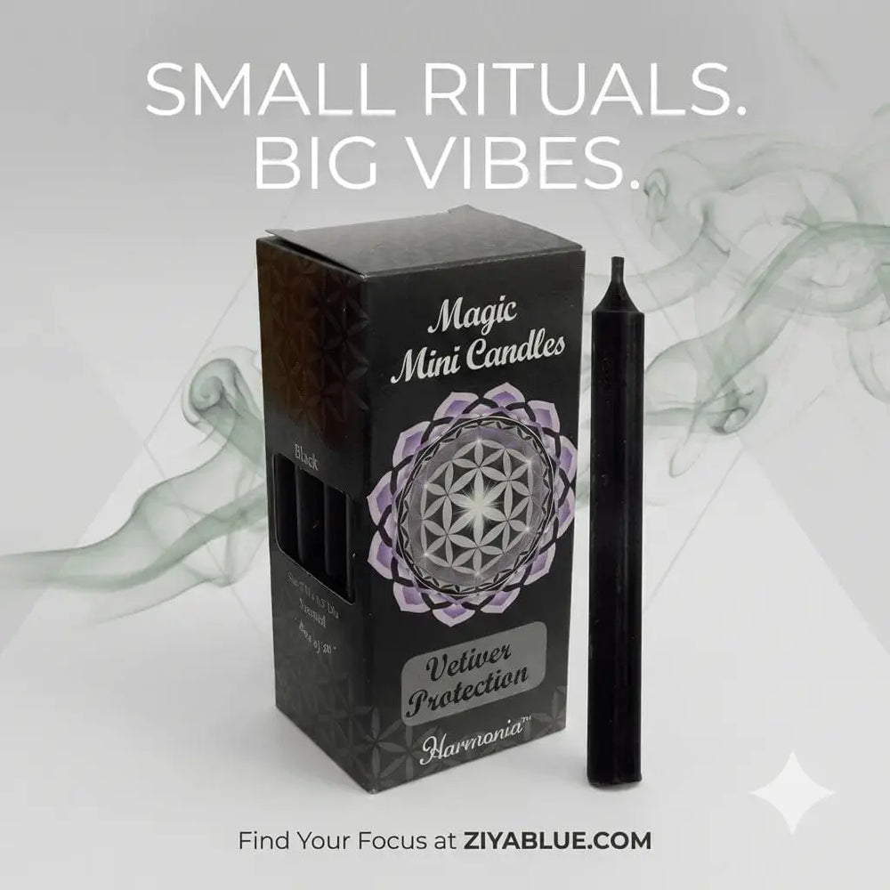 Protection Ritual Candles - Black Vetiver Pack Kheops International Ziya Blue