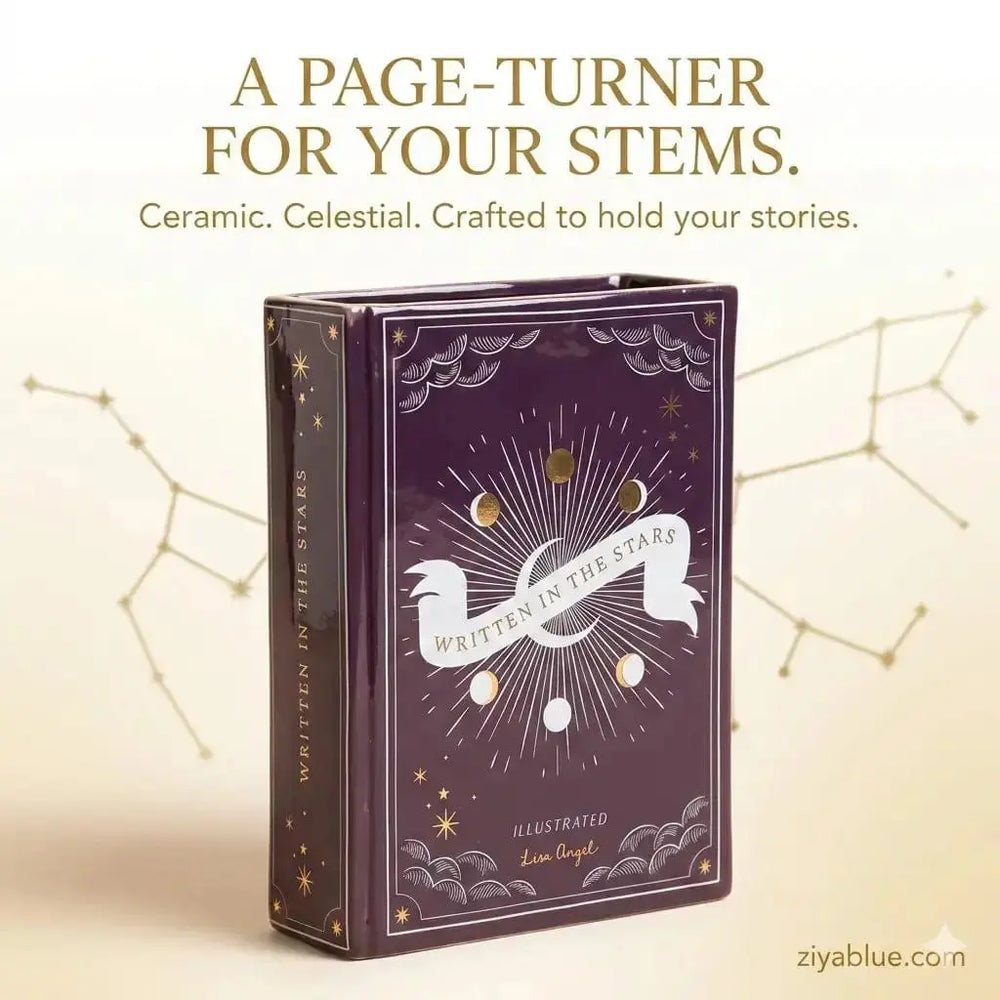 Purple Celestial Book Vase Lisa Angel Ziya Blue