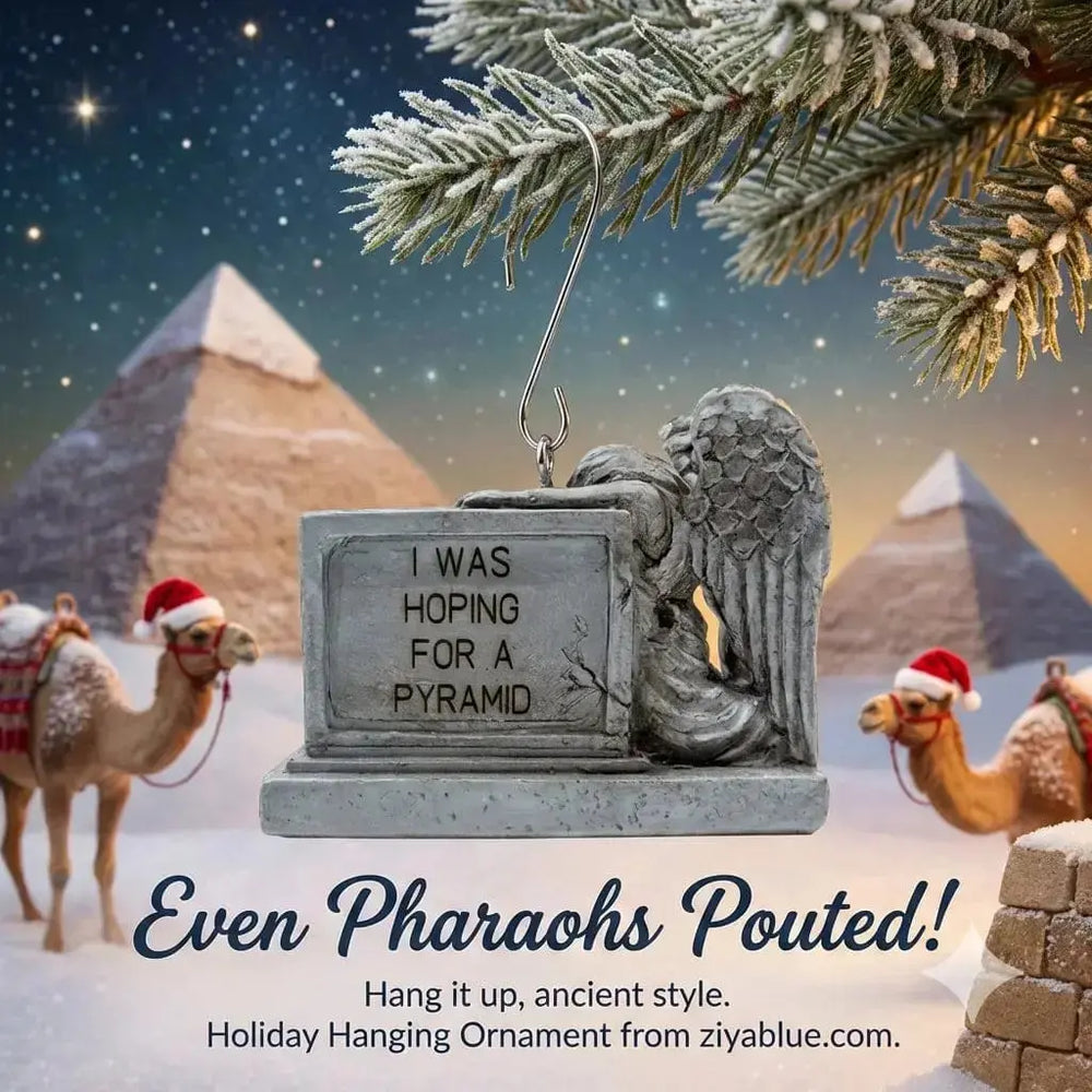 Pyramid Tombstone Ornament: Funny Decor Horrornaments Ziya Blue