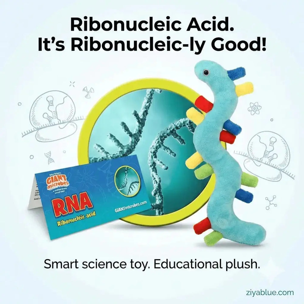 RNA Plush: Ribonucleic Acid Messenger Toy 🧬🔬✨ Giant Microbes Ziya Blue