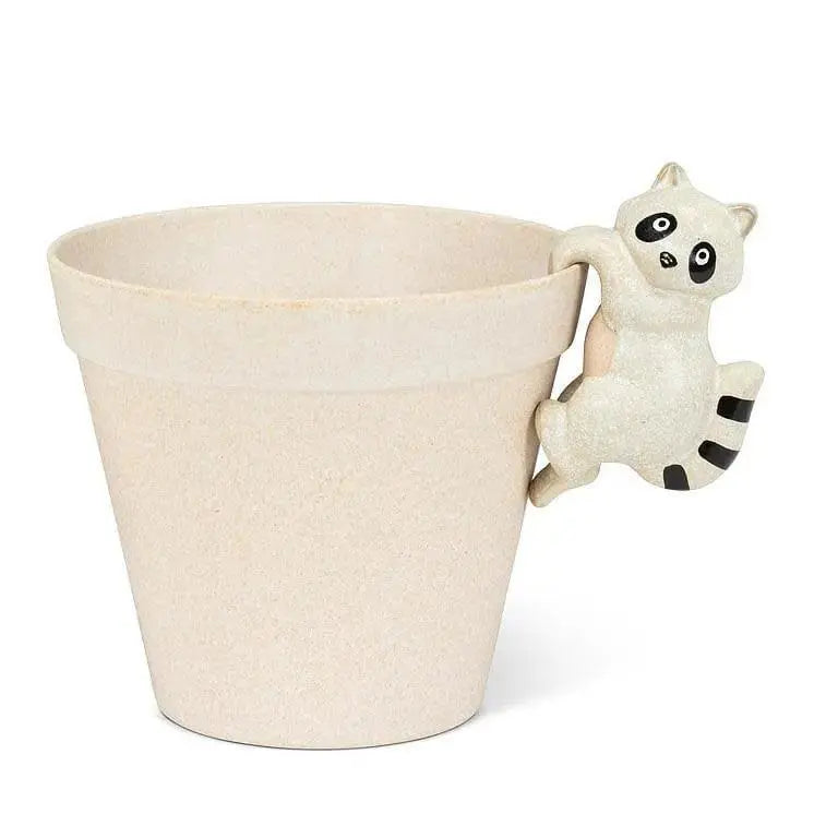 Raccoon Plant Pot Hugger - Climbing Stoneware Raccoon Hanger Abbott Ziya Blue