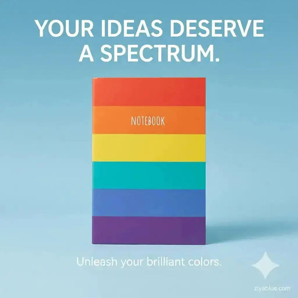 Rainbow A5 Notebook – Colorful Dopamine Stationery  Ziya Blue