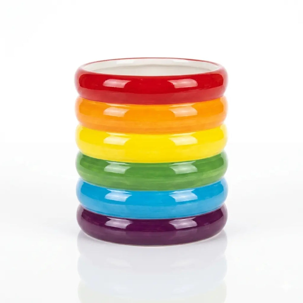 Rainbow Ceramic Planter: Stacked Succulent Pot  Ziya Blue