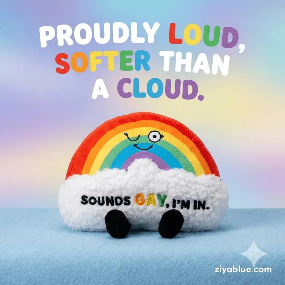 Rainbow GAY Plush - The Stand Proud Mascot Punchkins Ziya Blue