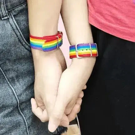 Rainbow Pride Bracelet | Nylon LGBTQ+ Accessory | Adjustable Love is Love Gear Ziya Blue Ziya Blue