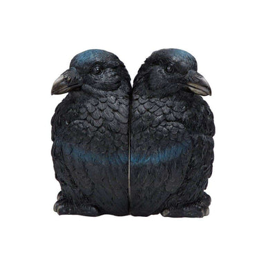 Raven Bookend Set: An "Attempted Murder" for Your Shelf 🖤📚 Streamline Ziya Blue