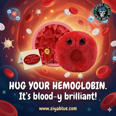 Red Blood Cell Plush Giant Microbes Ziya Blue