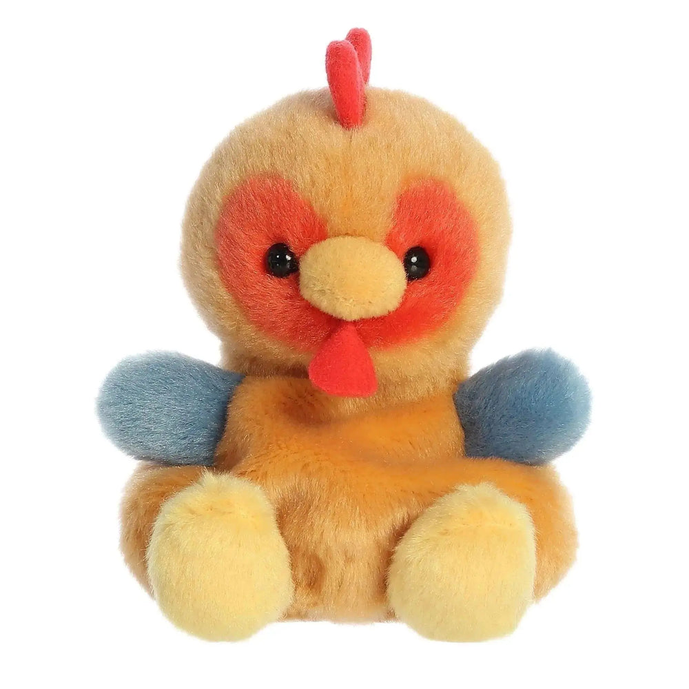 Red Rooster Plush Toy | Red Rooster Palm Pal Aurora Ziya Blue