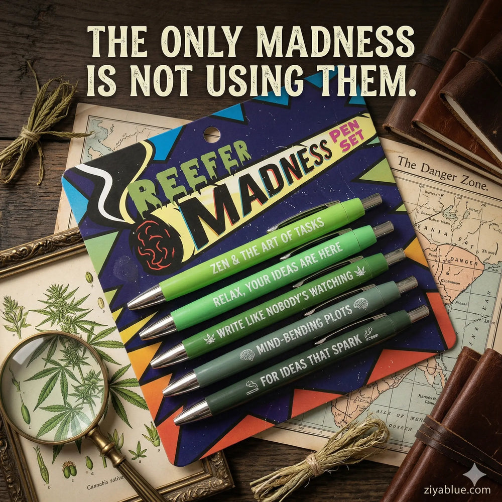 Reefer Madness Pen Set: Funny Stationery  Ziya Blue