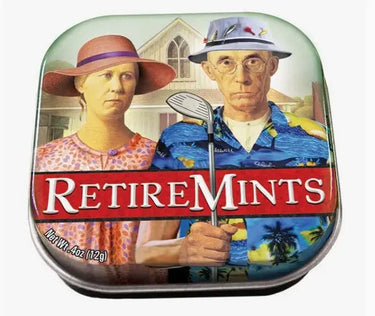 Retire-mints: Peppermint Retirement Gift Tin Faire Ziya Blue