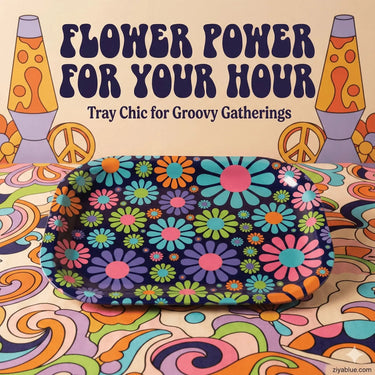 Retro Art Small Tray | 7" Rolling & Catch-All – Groovy Vibes Faire Ziya Blue