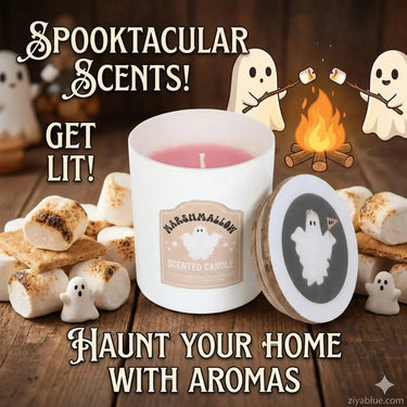Retro Ghost Candle: The Toasted Marshmallow Vibe 👻🔥 Something Different Ziya Blue