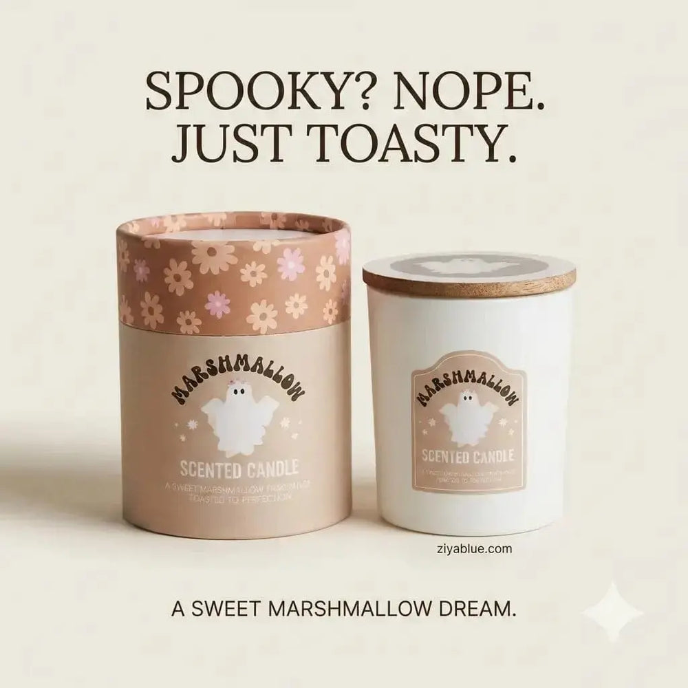 Retro Ghost Candle: The Toasted Marshmallow Vibe 👻🔥 Something Different Ziya Blue