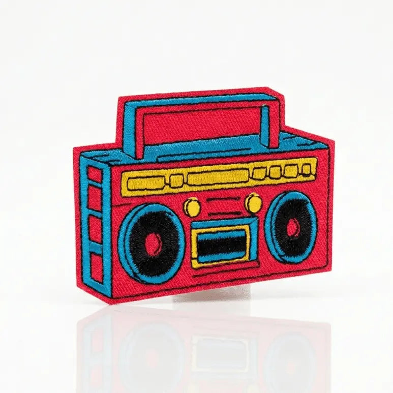 Retro Pink Boombox Patch for 80s Fans Ziya Blue Ziya Blue