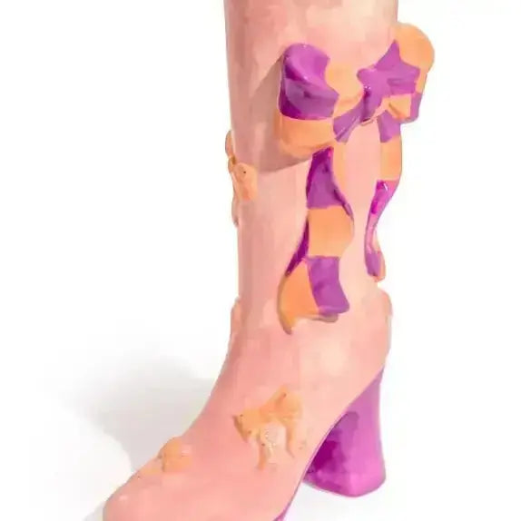 Ribbon Boot Vase - Pink & Purple High-Fashion Decor McGowan & Rutherford Ltd Ziya Blue