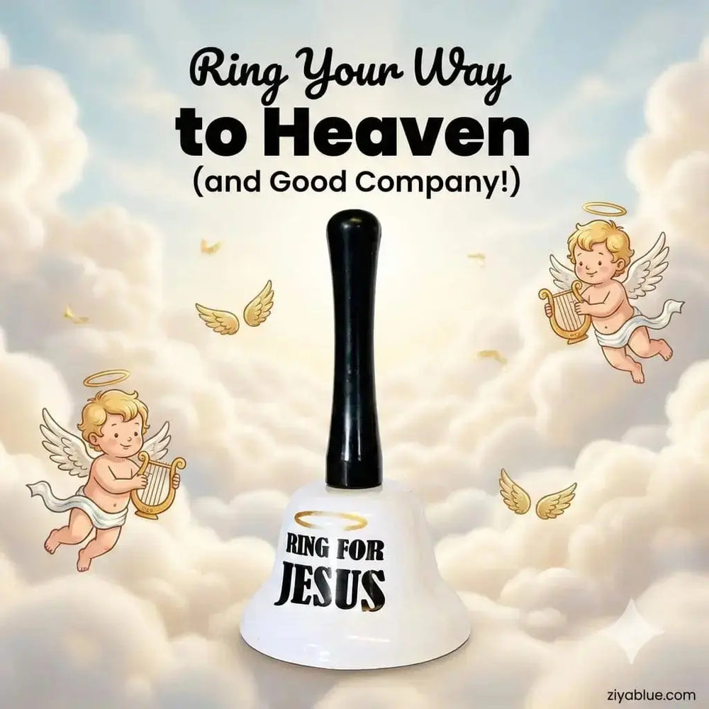 Ring For Jesus Hand Bell: Novelty Gag Gift The Diabolical Gift People Ziya Blue