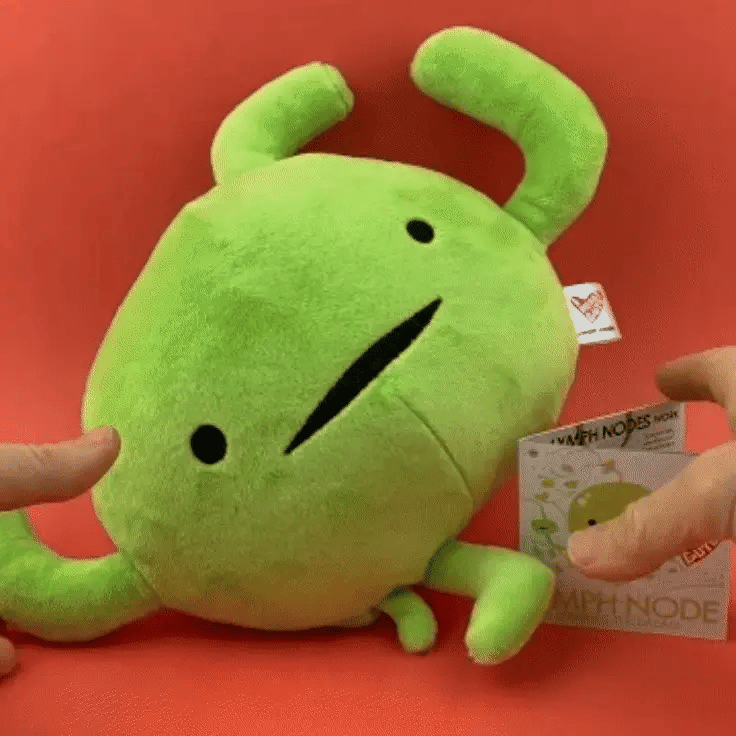 "Rock Your Antibody" I Heart Guts Lymph Node Plush I Heart Guts Ziya Blue