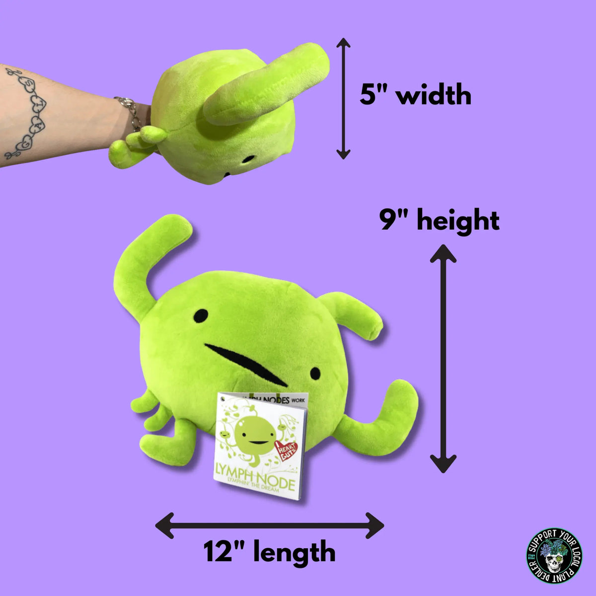 "Rock Your Antibody" I Heart Guts Lymph Node Plush I Heart Guts Ziya Blue