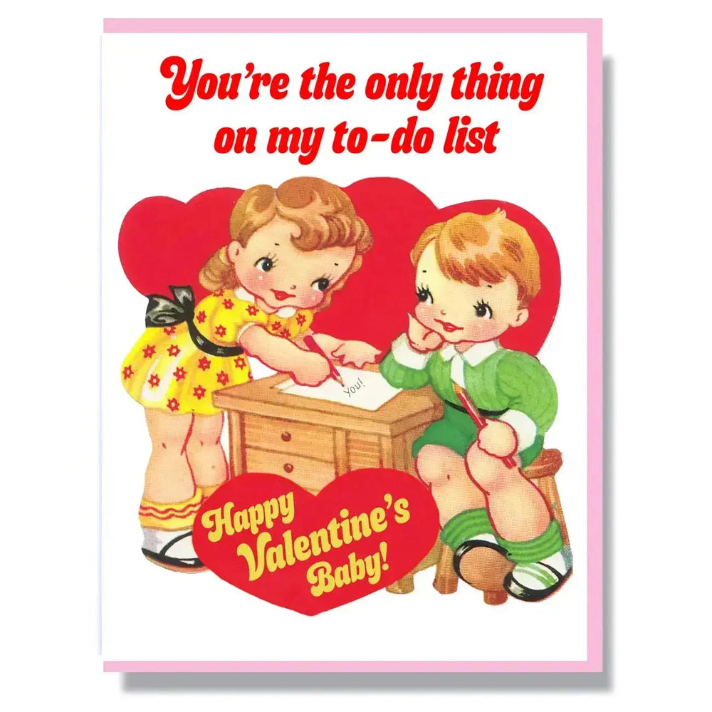 Romantic To-Do List Card | "You're The Only Thing" Red Foil Greeting Smitten Kitten Ziya Blue