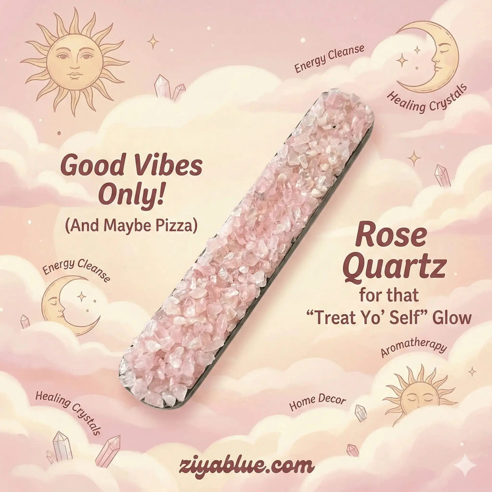 Rose Quartz Incense Burner (11") Designs by Deekay Inc. Ziya Blue