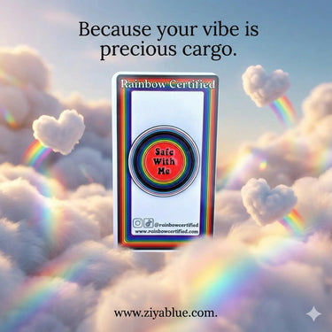 Safe With Me Rainbow Pin: The Ultimate Ally Badge 🏳️‍🌈✨ Rainbow Certified Ziya Blue