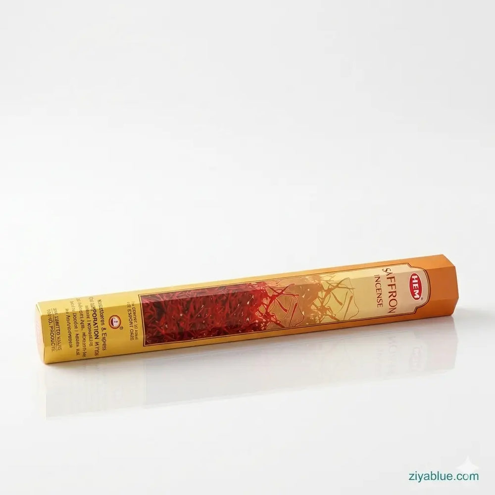 Saffron Incense Sticks (20-Pack) HEM Hexa  Ziya Blue