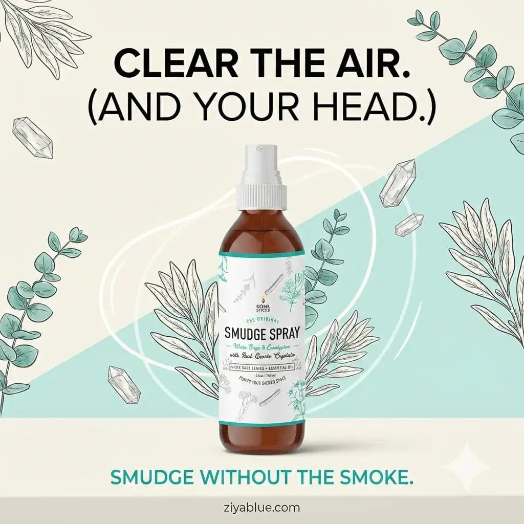 Sage Eucalyptus Smudge Spray Designs by Deekay Inc. Ziya Blue