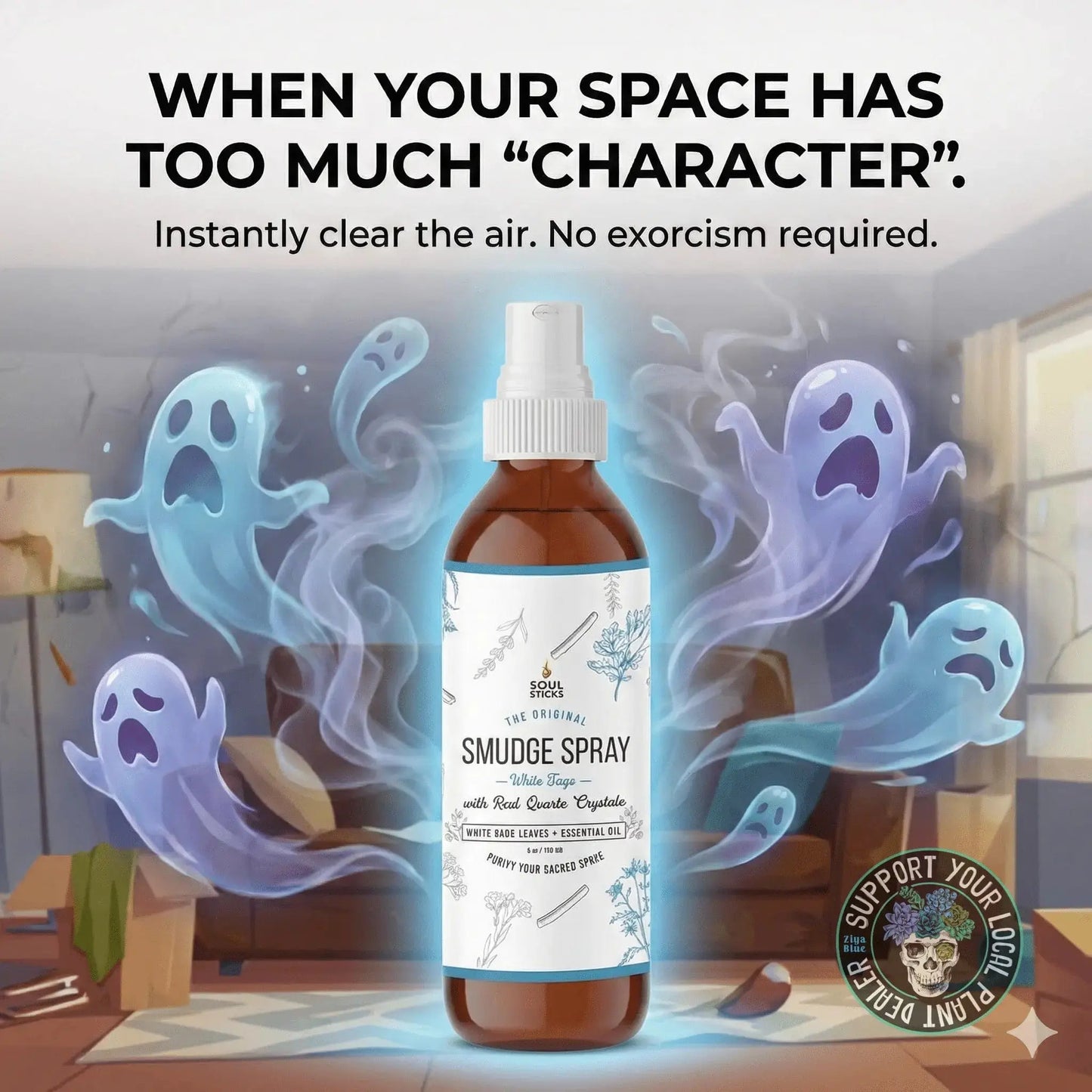 Sage Eucalyptus Smudge Spray Designs by Deekay Inc. Ziya Blue