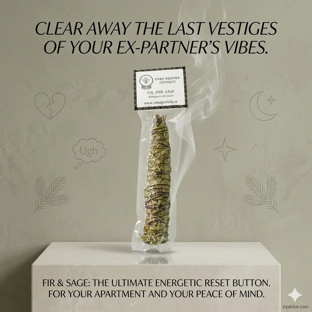 Sage Smudging Stick: Canadian Fir & Grounding Ritual  Ziya Blue